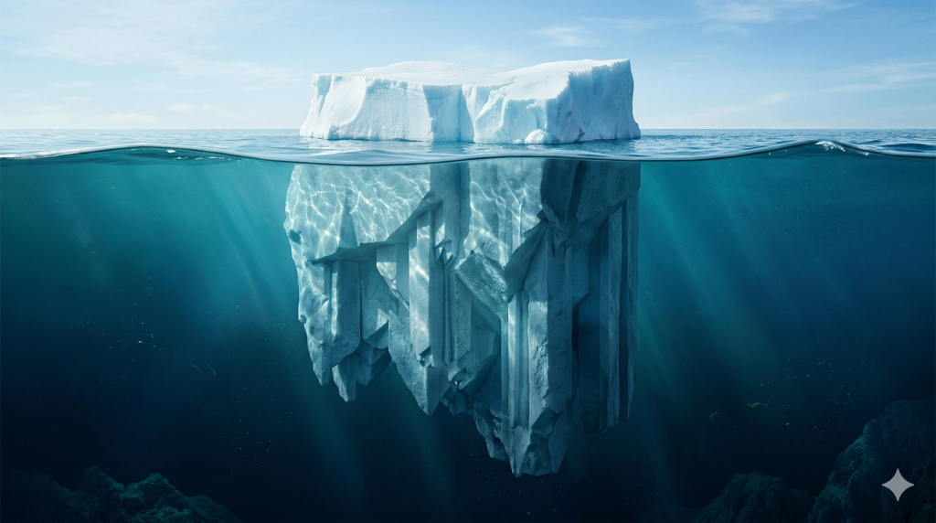 AI 에이전트 컨텍스트 구조 — 수면 위 빙산 일각과 수면 아래 거대한 구조