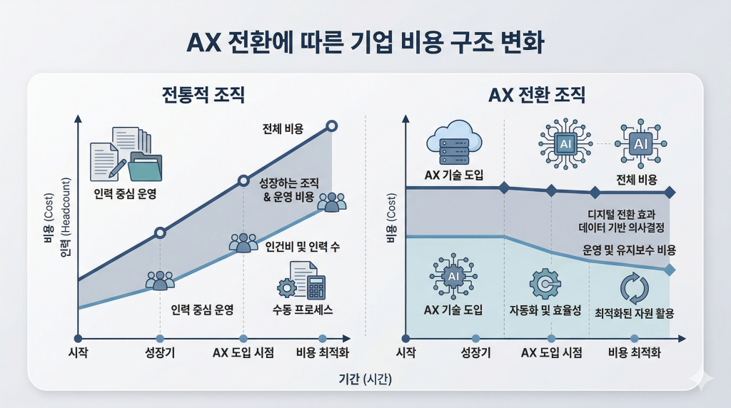 Title – AX 시대, 왜 ‘지켜보는 전략’은 더 이상 통하지 않는가 — 비용 구조가 바뀌는 순간